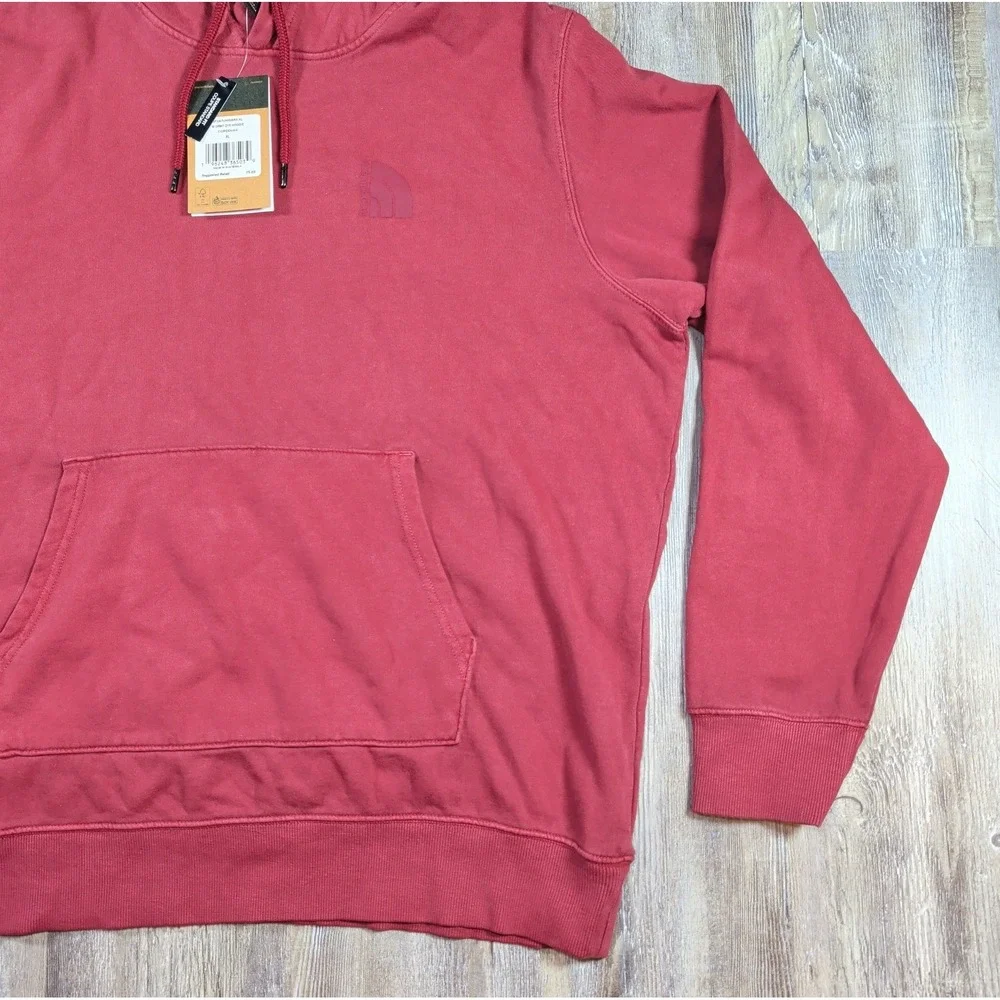 THE NORTH FACE GARMENT DYE HOODIE NWT MENS SIZE X-LARGE CORDOVAN RED